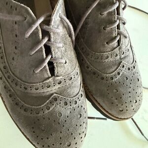 Earthies Gray Suede Flats